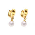 Le plus nouveau conception acier inoxydable grand perle boucles d&#39;oreilles Stud